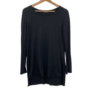 NAADAM M black silk cashmere tunic sweater
